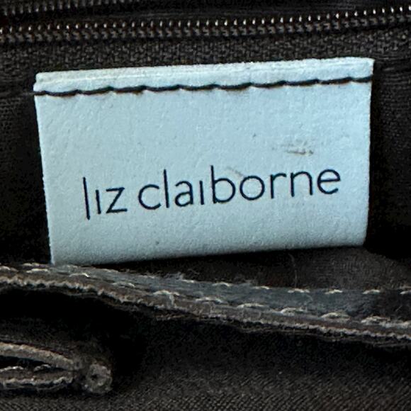 Vintage Liz Claiborne Crossbody Bag Shoulder Tote Satchel Brown Faux Leather - Picture 7 of 13